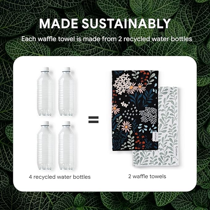 RECYCO Waffle Kitchen Towel Set of 2
