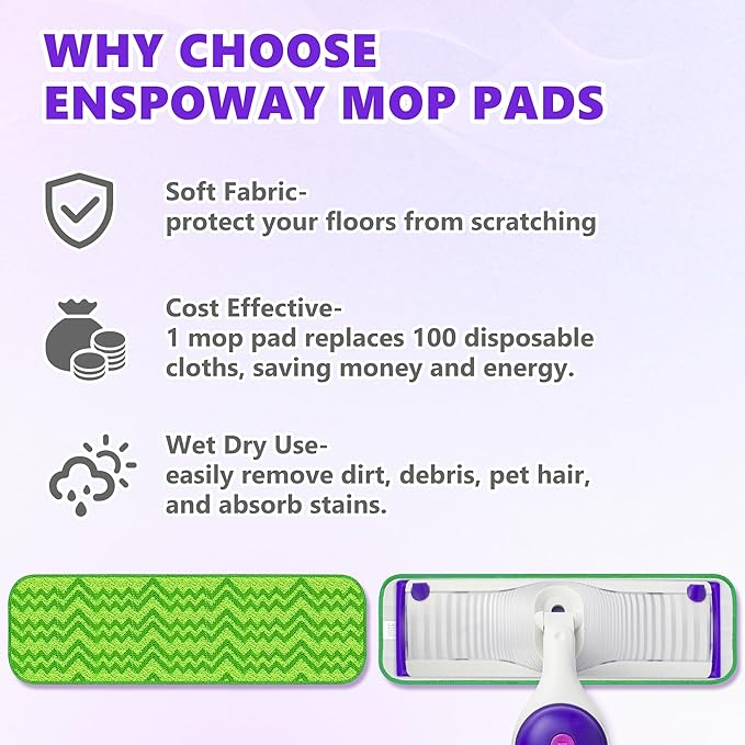 6 Pack Reusable Mop Pads Compatible
