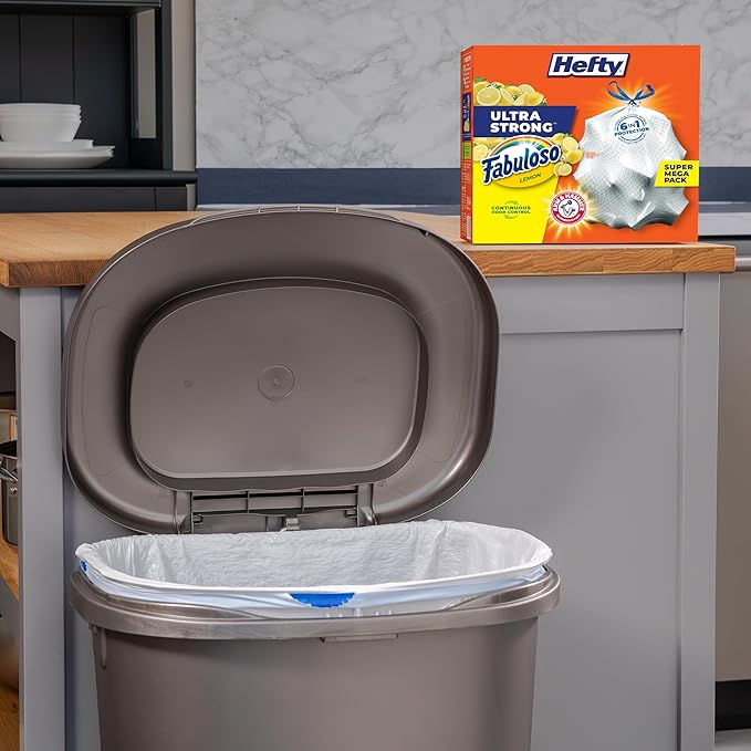 Hefty Ultra Strong 13 Gallon Trash Bags, Tall Kitchen Trash Bags 13 Gallon Size