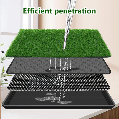 Embellbatt 60 * 90CM Dog Grass Pad with Tray, Dog Potty Grass for Puppy Training, Artificial Fake Grass for Dogs to Pee on Indoor Outdoor Dog Training Floor Protection Trays