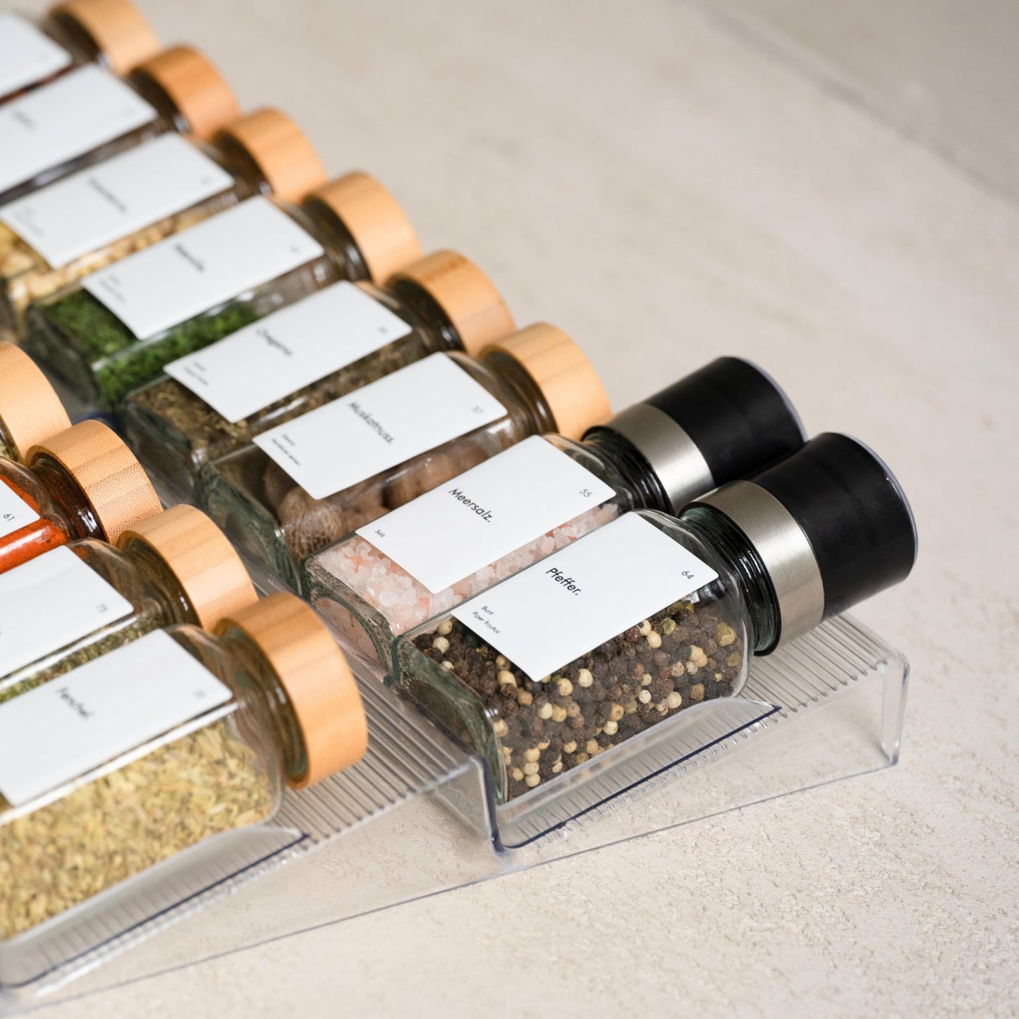 KIVY Salt and Pepper Grinder Set of 2 – Adjustable Ceramic Grinder – Spice Mill – Pepper & Salt Grinder