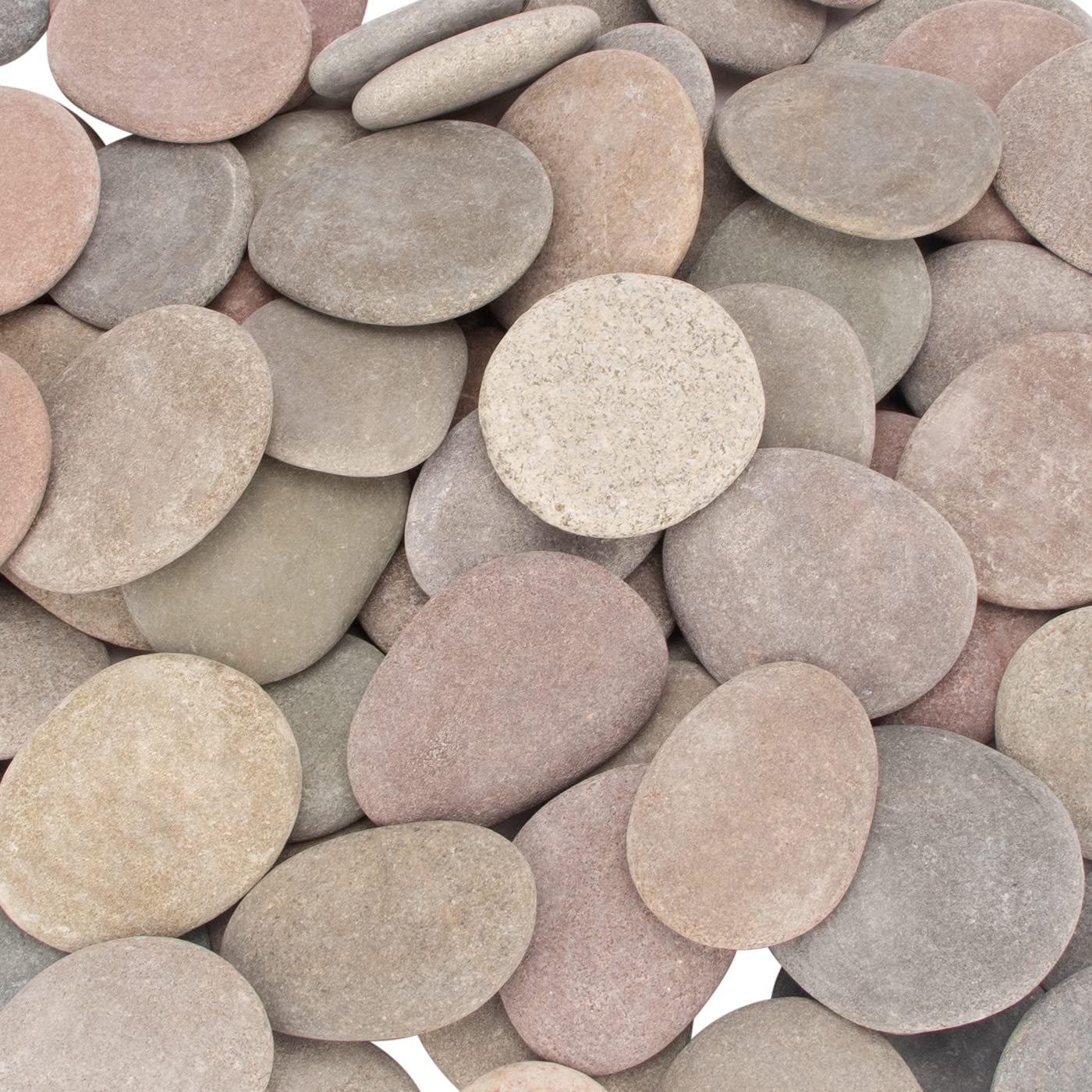 About 100 Pcs Painting Rocks, 2.2"-3.5", Flat, Smooth - River, Craft, DIY Stones, 18 Pounds