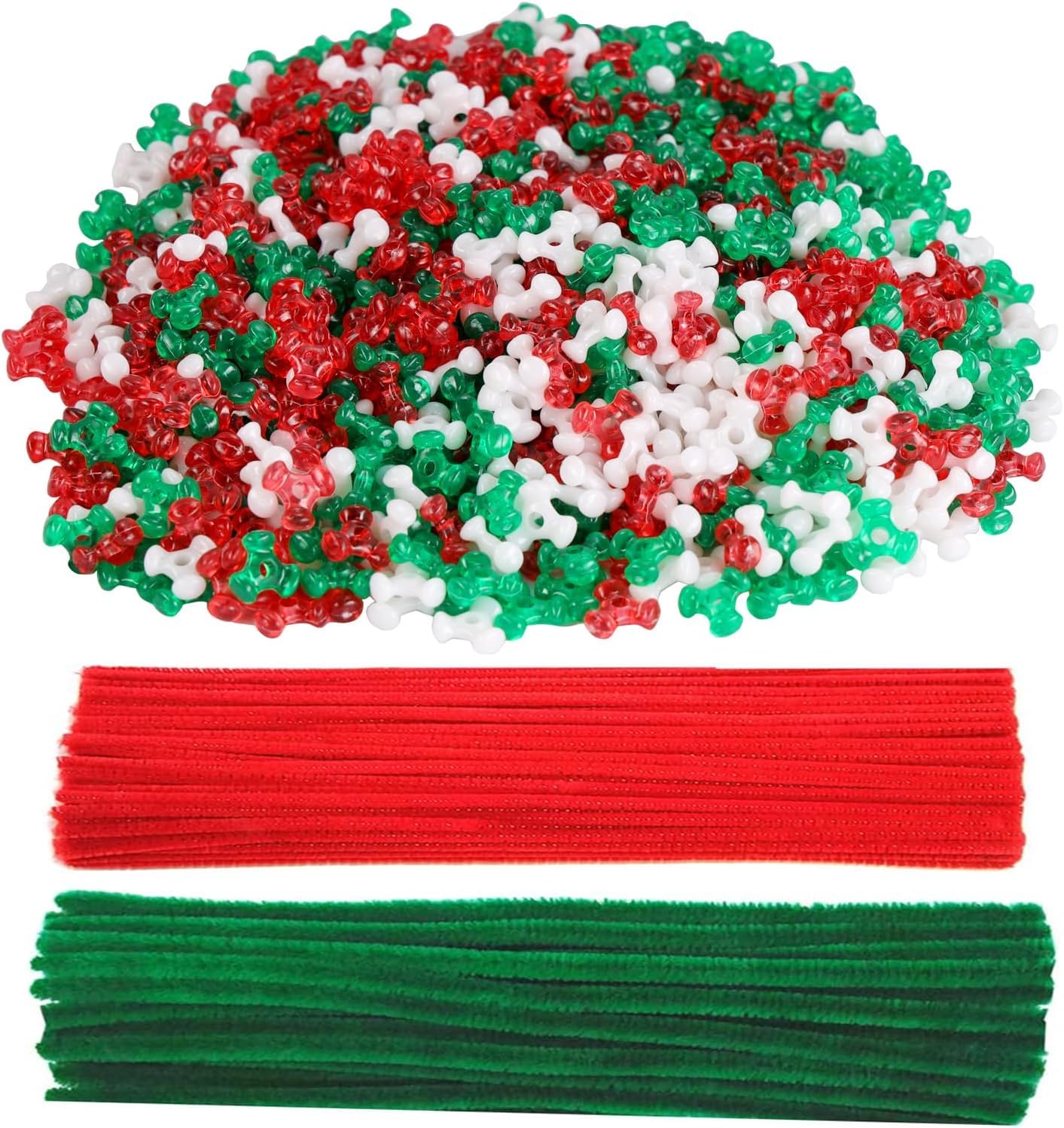 1840pcs Christmas Tri Beads, Tri Beaded Ornament Kit Christmas DIY Bead Christmas Tree Hanging Decoration，Xmas Beads Ornaments Candy Cane Ornament