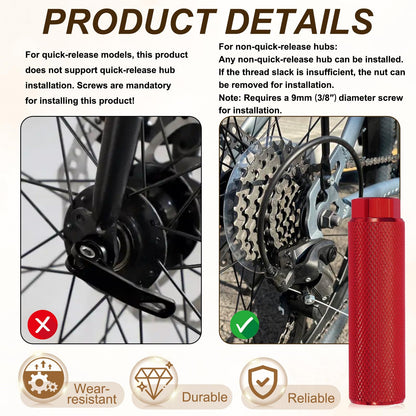 PATIKIL Bike Pegs Fit 3/8 Inch Axles, 4 Pack Aluminum Alloy Anti-Skid Lead Foot Small Bicycle Peg Back Seat Stands for BMX Mountain Dirt Bike Cycling Rear, Red/Black