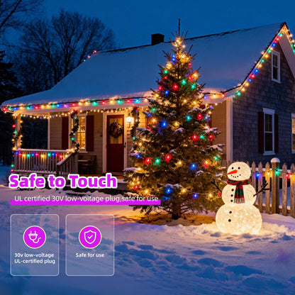 AHAWILL String Lights for Christmas Decor,LED RGB Classroom Lights, Waterproof Fairy Lights Indoor for Christmas Decor,Dimmable,8 Modes,Valentine's Day Home Decorations (83ft)