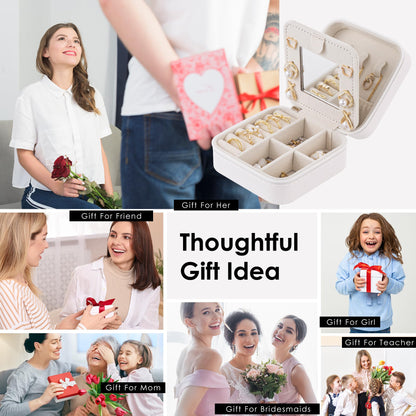 Nymtavia Birthday Gifts For Women, Initial Jewelry Box, Travel Jewelry Case, Gifts for Wife Girlfriend, Small Travel Jewelry Organizer, Gift for Girls, Graduation Gifts for Her, Bridesmaid Gifts