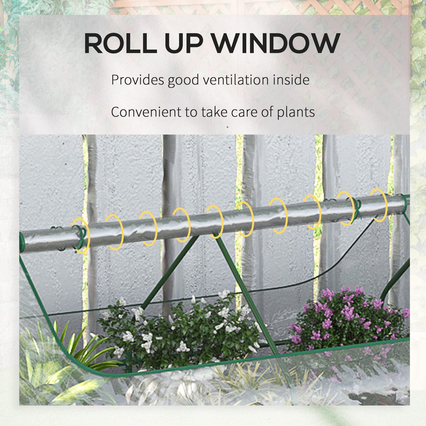 6' x 3' Galvanized Raised Garden Bed with Mini PVC Greenhouse Cover, Outdoor Metal Planter Box with 2 Roll Up Windows for Growing Flowers, Fruits, Vegetables and Herbs, Silver