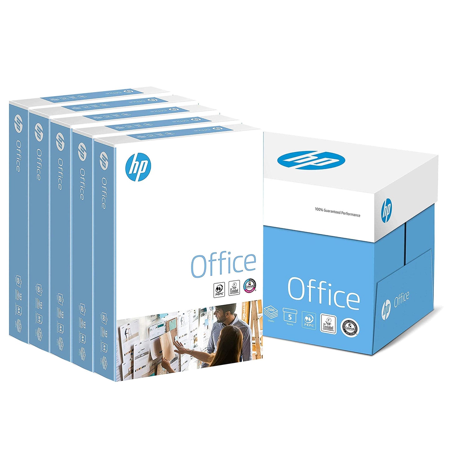 HP Office A4 80gsm White Office Copier Paper (1 Box Contains Five Reams of 500 Sheets)