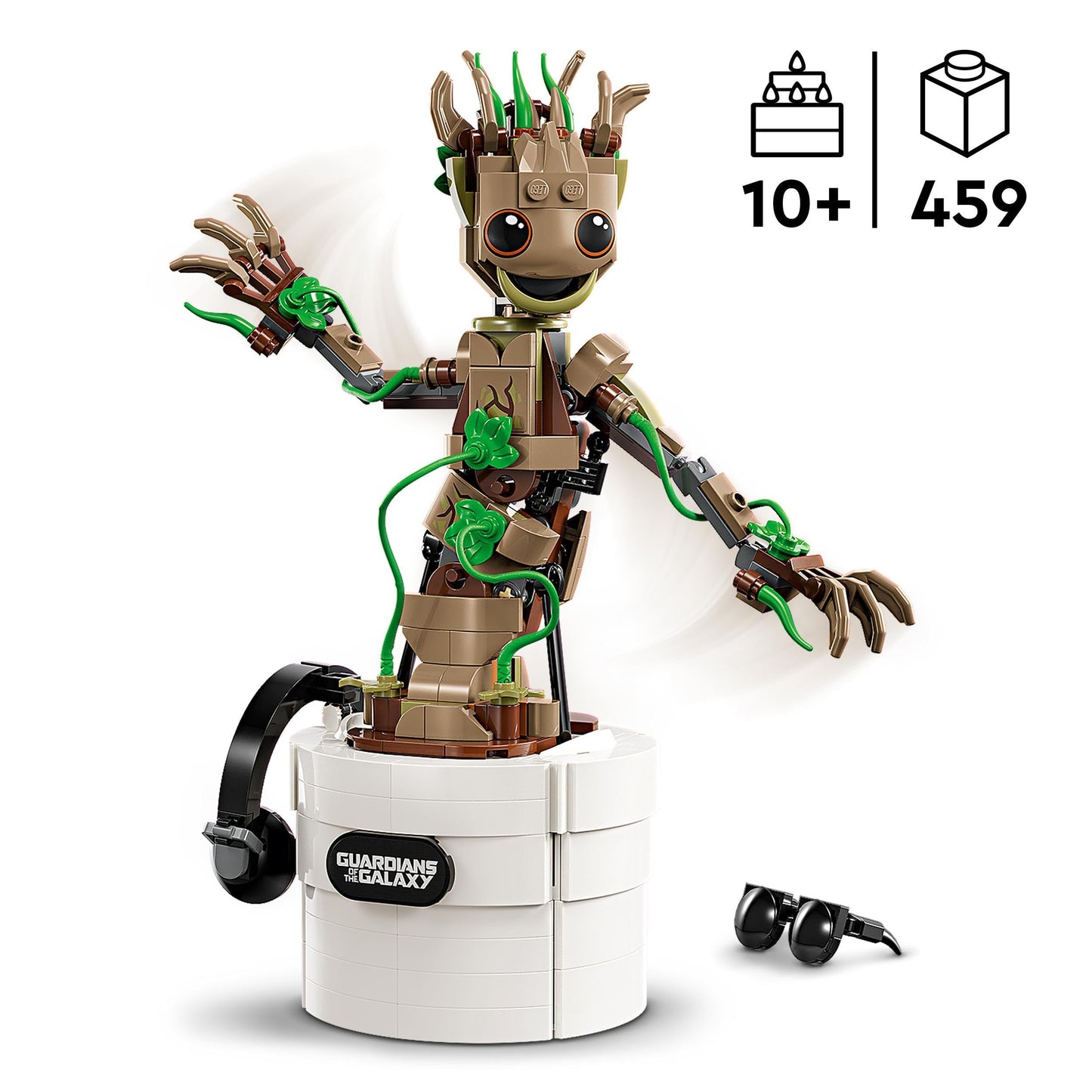 LEGO Marvel Dancing Groot Buildable Animated Toy Action Figure, Guardians of the Galaxy Character, Kids’ Hand-Operated Interactive Playset, Super Hero Gift for 10 Plus Year Old Boys and Girls 76297