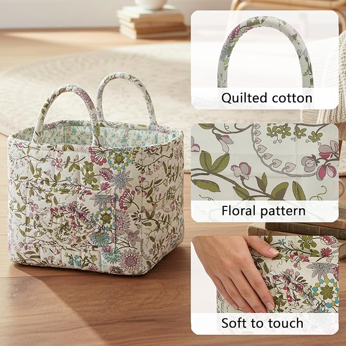 Quilted Fabric Storage Baskets