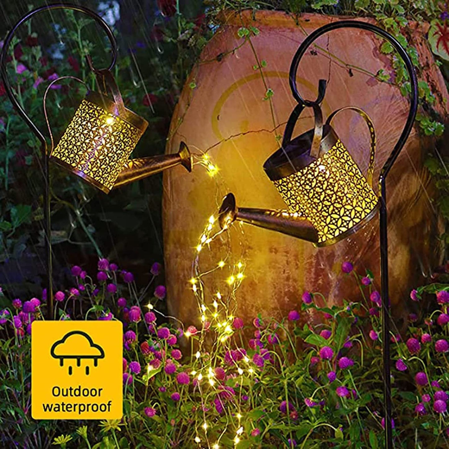 Solar Watering Can Lights, LED Lantern Outdoor Light, Hanging Waterproof Outdoor Shower Garden Lights,Solar Lanterns for The Garden Pathway Yard Lawn Patio Landscape Decor (with Bracket)