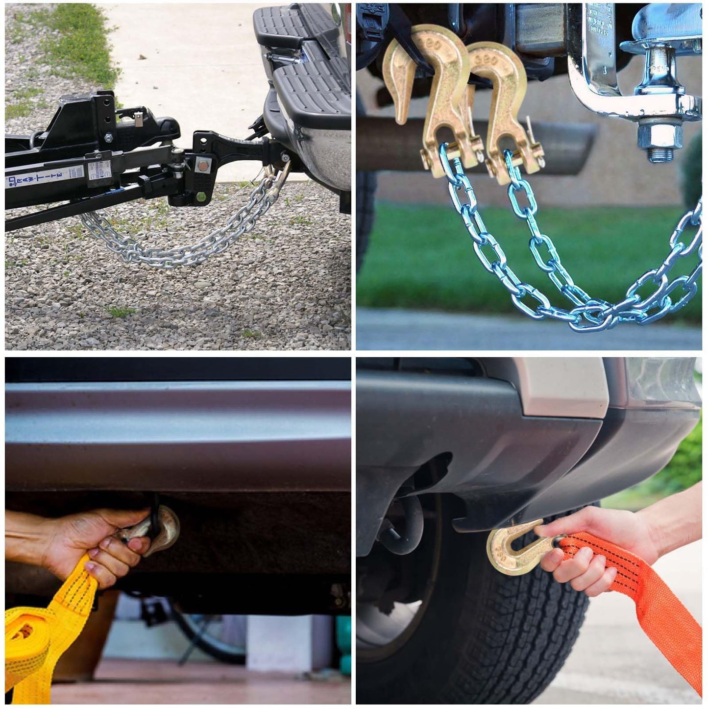 Lechansen 1/4" G80 Grab Hook, 10 Pack 1/4" Grade 80 Clevis Grab Hook Heavy Duty, G80 Tow Hook 1/4inch Chain Hook for Transport Chain, Trailer Safety Chain, Load Binder, 3,300 Lbs Working Load Limit