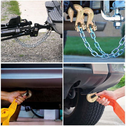 Lechansen 1/2'' G80 Chain Grab Hook Heavy Duty, 4 Pack Grade 80 Clevis Grab Hooks, 1/2" G80 Tow Hooks Zinc Plating, 12,000 Lbs Working Load Limit, Transport Chains Hook, Trailer Trucks Hook