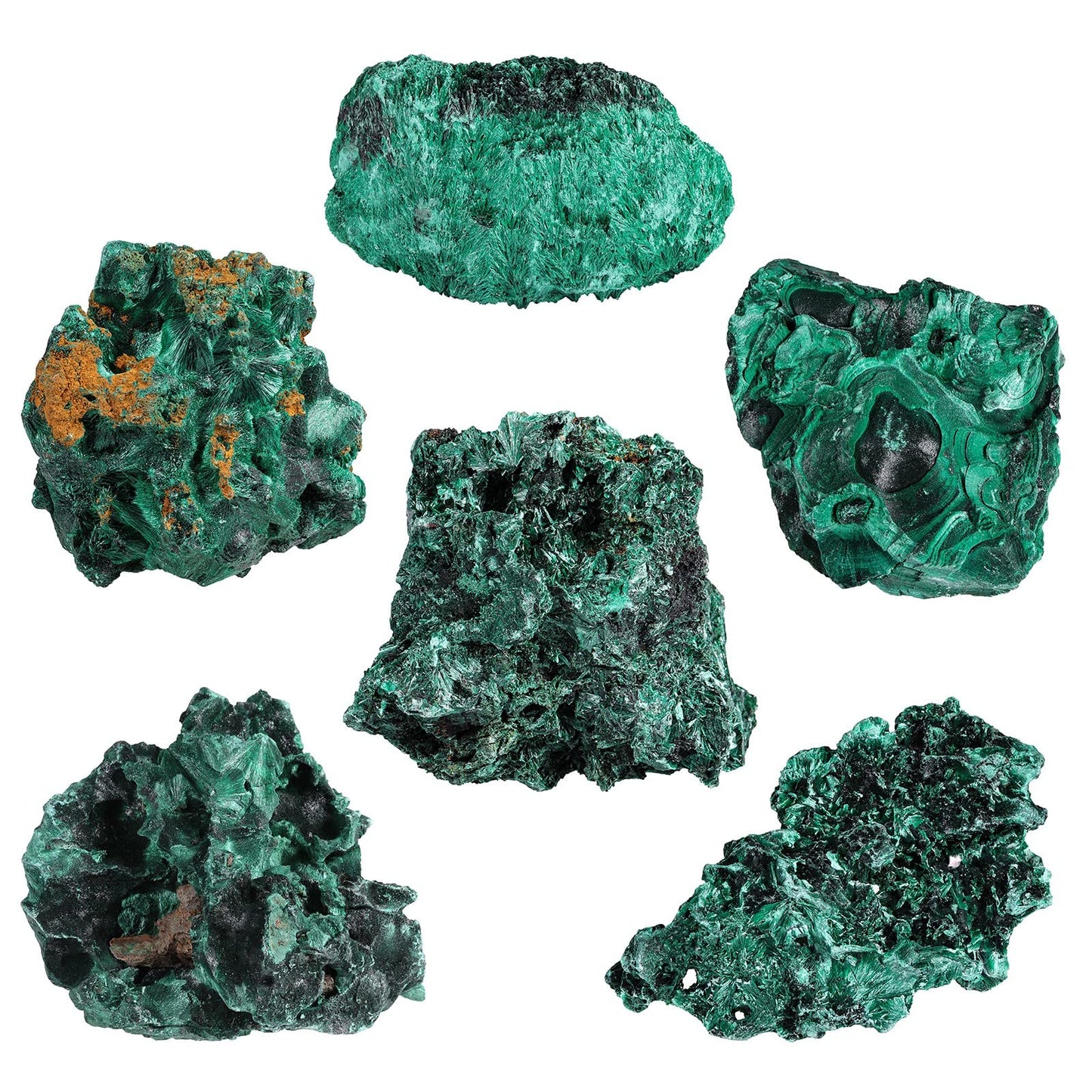Nupuyai Natural Raw Malachite Crystal Stone for Reiki Healing Stress Anxiety, Real Green Malachite Specimen Cluster Decor for Home Office Tabletop, 201-300g