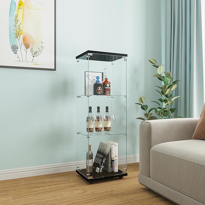 Beauty4U One-Door Glass Display Cabinet, Collection Display, Quick Installation