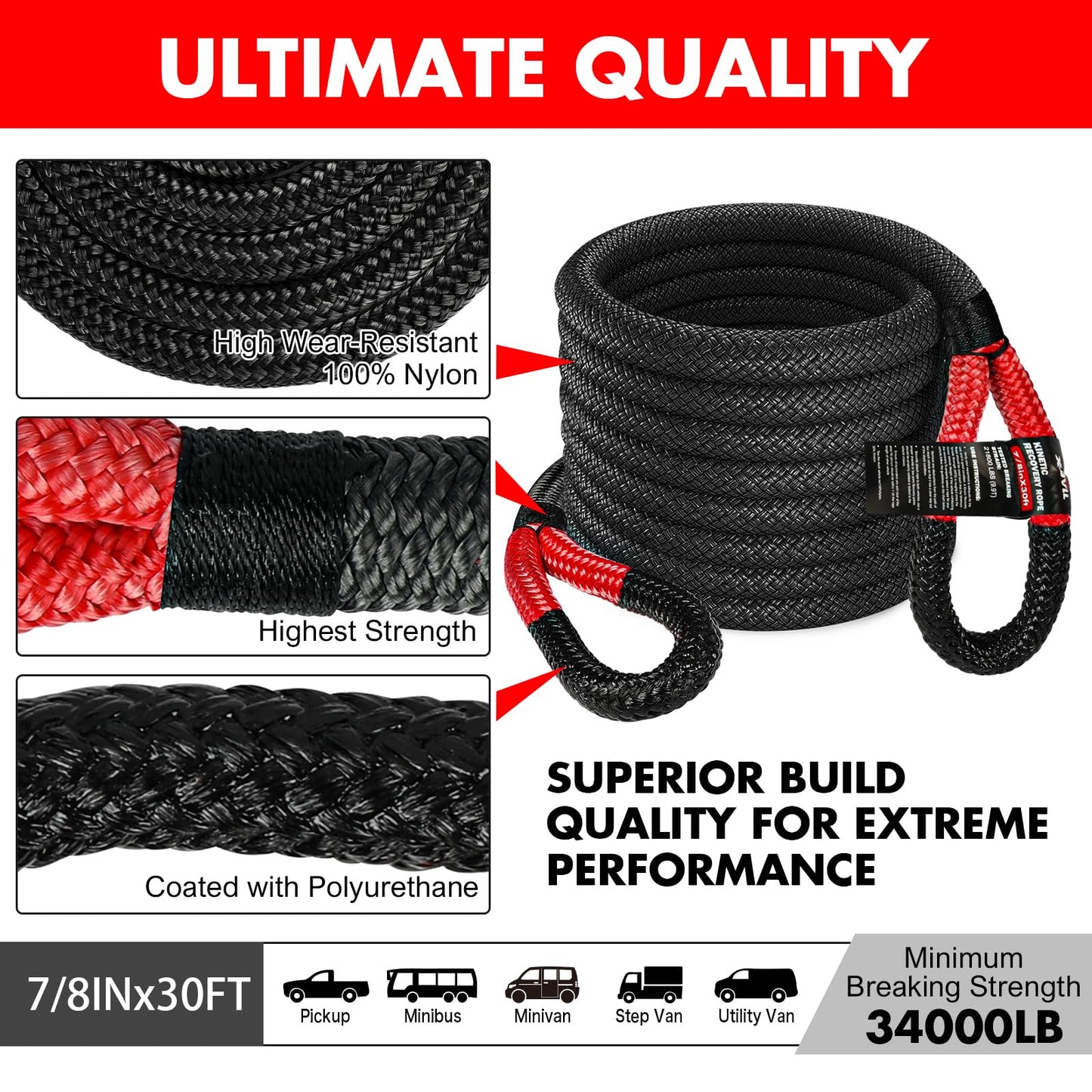 X-BULL New Recovery Traction Tracks with Kinetic Rope Recovery Kit