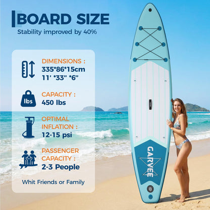 GarveeLife Inflatable Paddle Board,Stand Up Paddle Board with Premium SUP Paddleboard Accessories, Wide Stable Design, Non-Slip Comfort Deck for All Skill Level