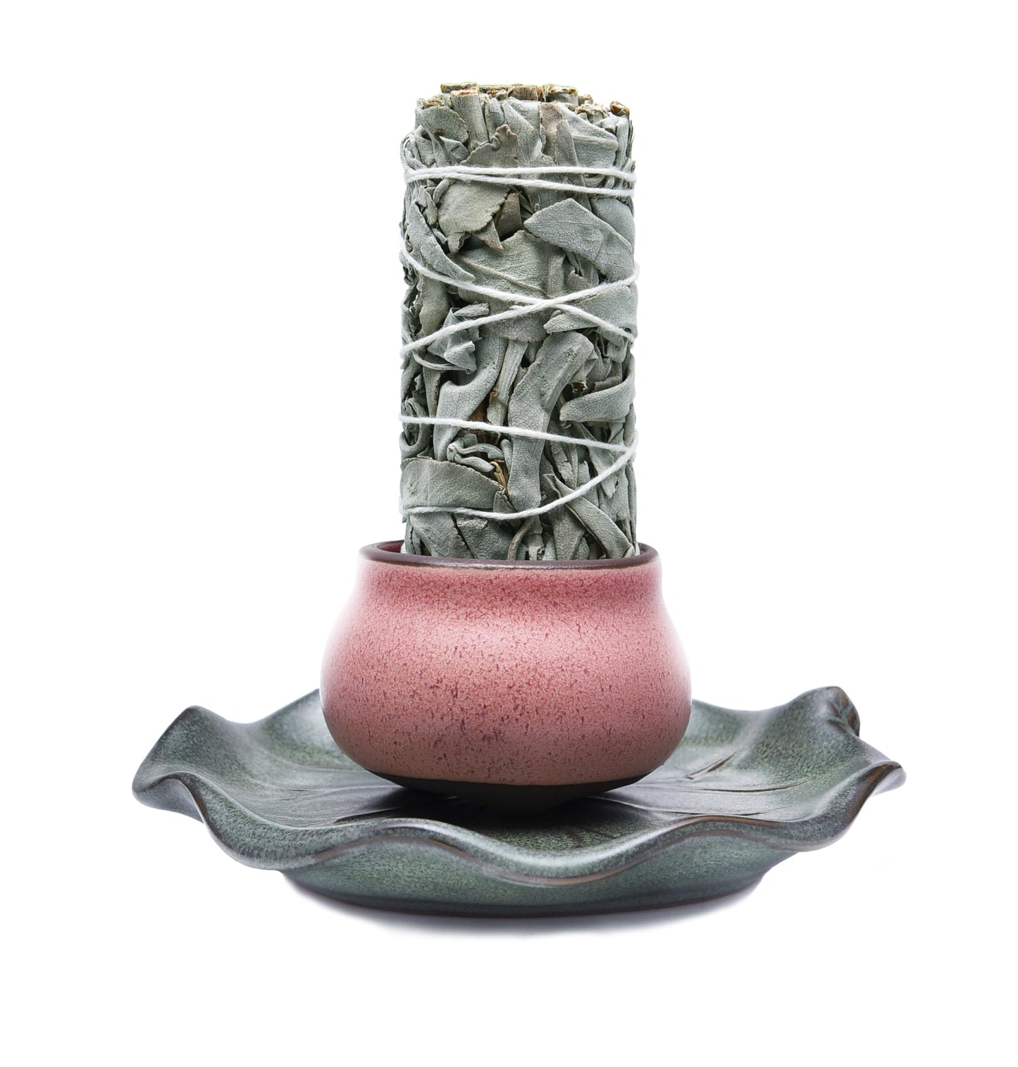 KR. LIF 3-in-1 Ceramic Incense Holder for Sage Sticks Incense Burner - Palo Santo Holder Set with Tray and Incense Burners