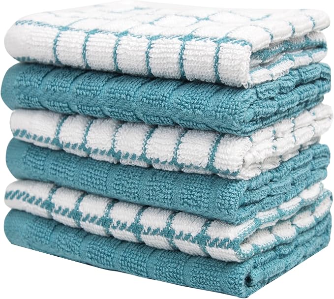 Bumble Premium Cotton Dish Cloths 12" x 12"| Aqua Design | 405 GSM | Highly