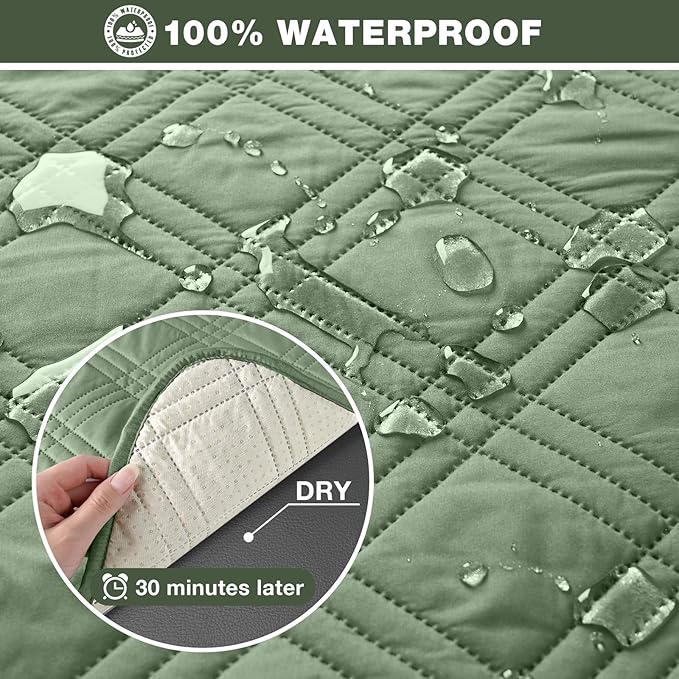 TAOCOCO 100% Waterproof Recliner Sofa Cover, Non Slip Split Couch Covers