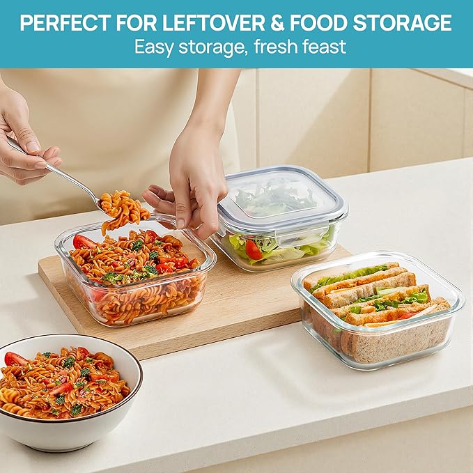 Vtopmart 5Pack 27oz Glass Storage Containers