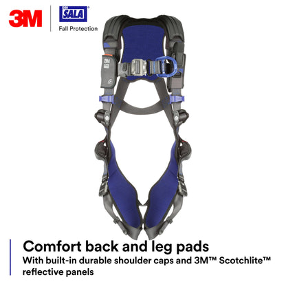 3M 113052 DBI-SALA ExoFit X300 Comfort Vest Positioning Safety Harness Fall Protection, OSHA, ANSI, General Industry, Aluminum Back and Hip D-Ring, Auto-Locking Quick Connect Leg and Chest Buckles, L