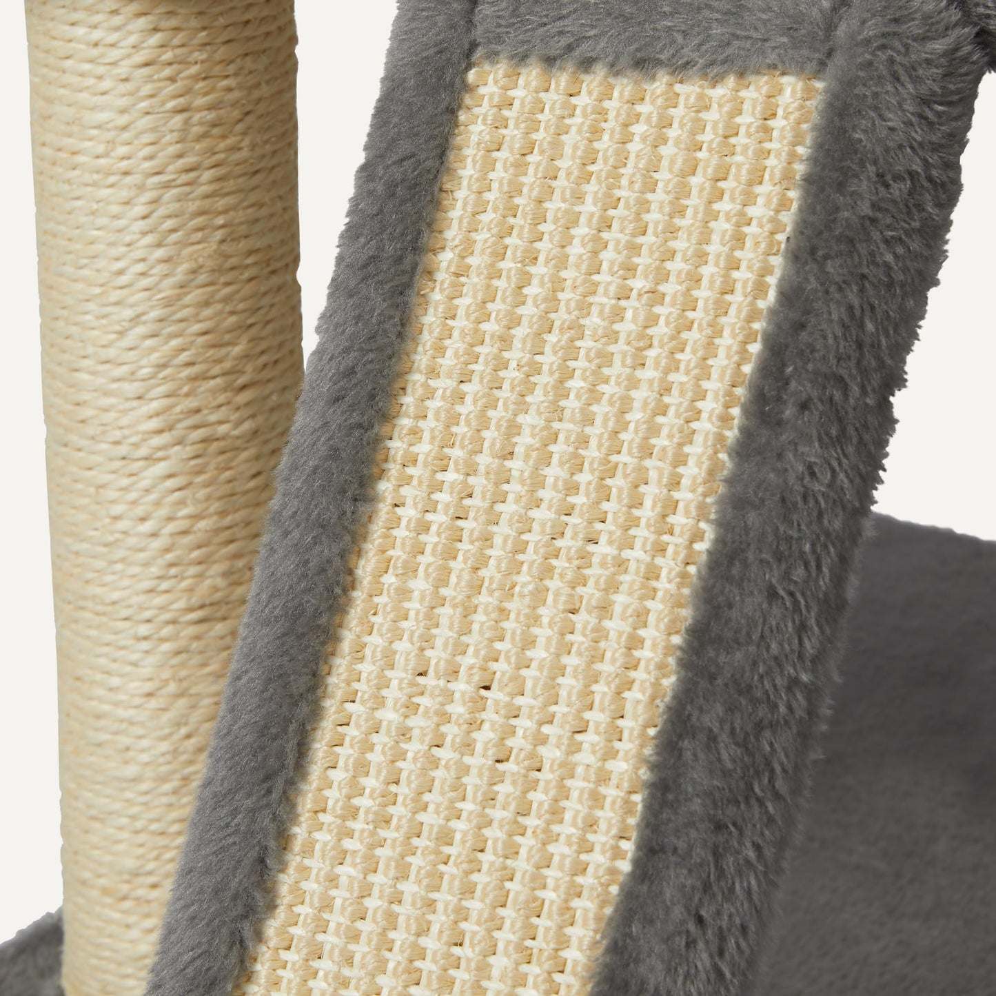 Amazon Basics Indoor Cat & Kittens Multi-Level Climbing Activity Tower with Scratching Posts, 2 Condos, FSC certified, M – 79cm H, Grey