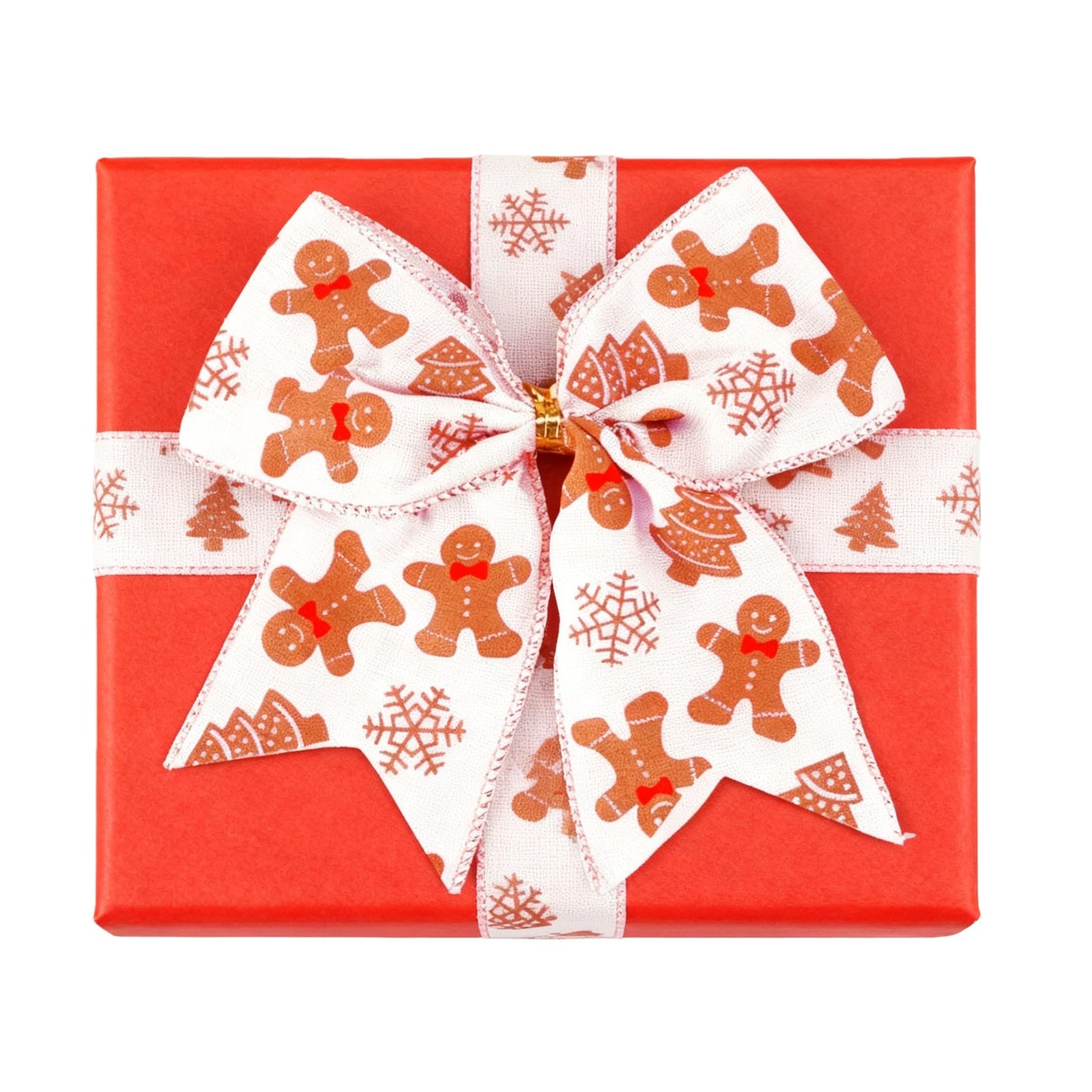 Meseey 12 Pcs Gingerbread Man Bow Ornaments 6 Inch Large Brown and White Christmas Tree Bows for Xmas Garland Wrapping Holiday Party Decor