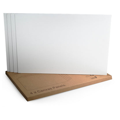 Artgeo 3mm FSC Canvas Panel 40 x 60cm, Pack of 4, 100% Plastic Free Packaging