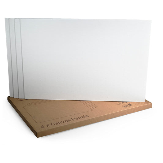 Artgeo 3mm FSC Canvas Panel 40 x 60cm, Pack of 4, 100% Plastic Free Packaging