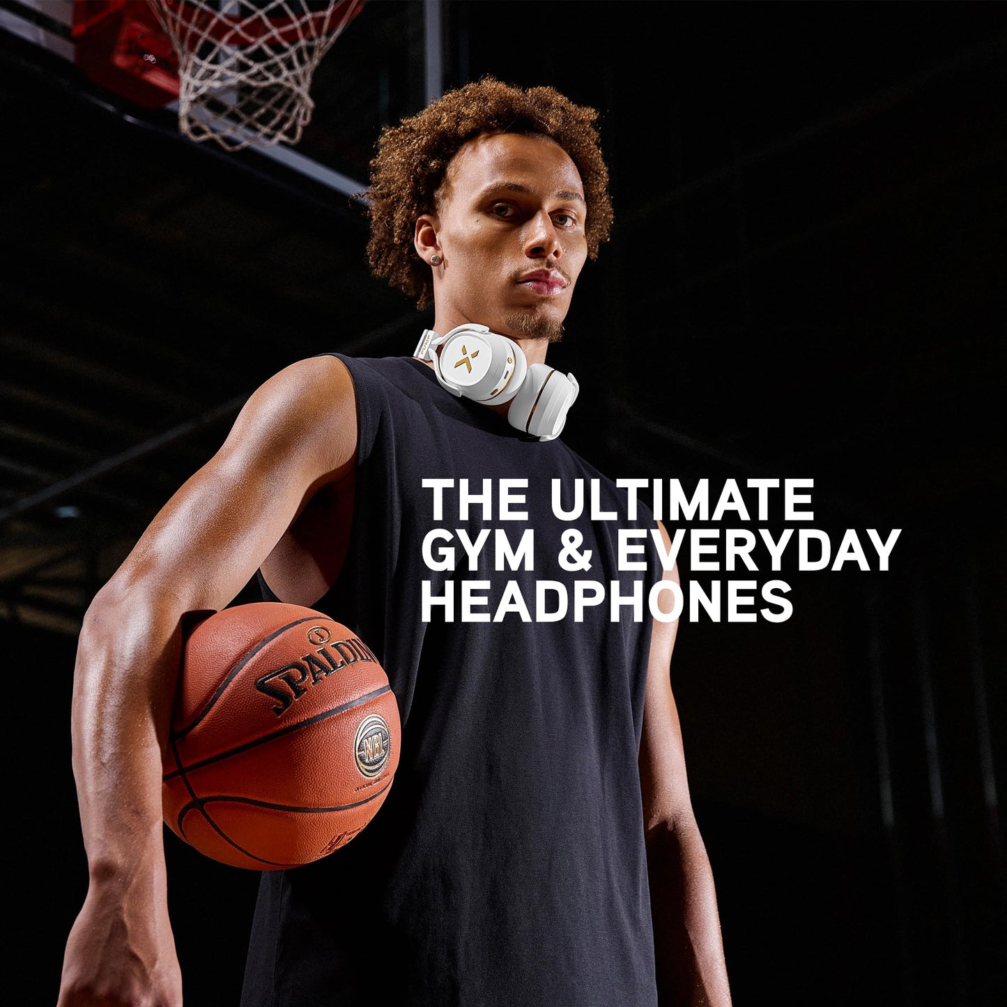 BlueAnt Pump X Wireless Over-Ear Headphones, Bluetooth, Powerful Bass, Active Noise Cancelling & Transparency Mode, Interchangeable Ear Cups, All-Day Comfort for Gym and Training, Black/Silver