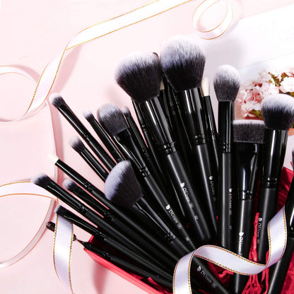 DUcare Makeup Brushes Set Professional 27Pcs Makeup Brushes Premium Synthetic Kabuki Foundation Blending Face Powder Blush Concealers Eye Shadows Make Up Brushes Kit White