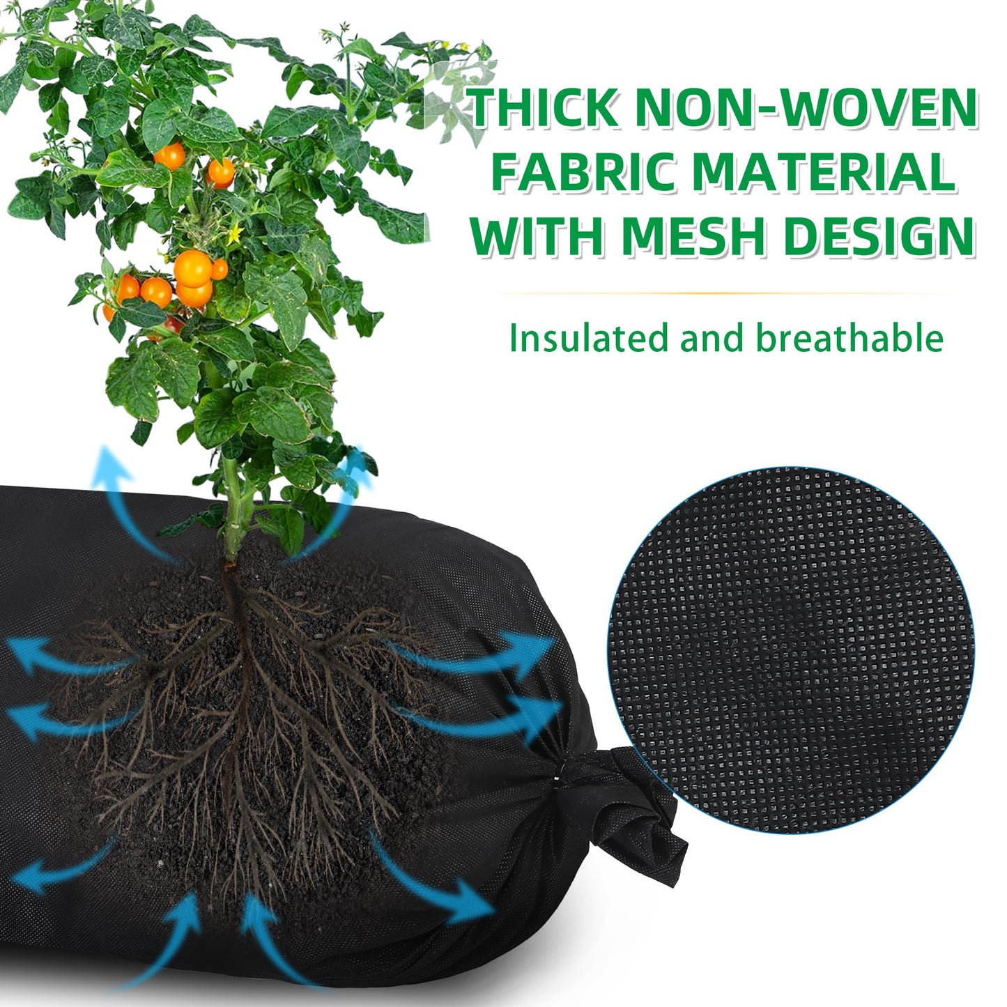 Bylion 10x10'' 32 ft Large Plant Grow Bags - Fabric Garden Bags - Fabric Planting Bed, Tubular Garden Bag Free Cutting of Planting Bags for Outdoor Indoor Vegetables Plant Flowers