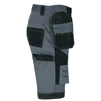 WrightFits Men Holster Work Shorts - Heavy Duty Safety Combat Cargo Summer Shorts - Multi Pockets - Triple Stitched - Durable Workwear Grey 32 W