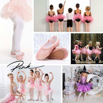 Ballet Shoes for Girls Glitter Ballet Dance Shoes Leather Dance Slippers Full Sole Ballet Dance Flats for Childrens Kids Toddler for Dance Performance Gymnastics Pink 7 Little Kid