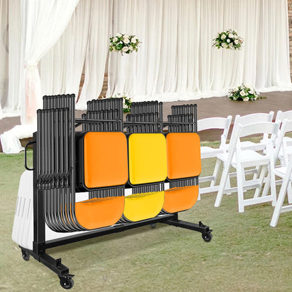 koretech Folding Chair Rack for 48 Chairs or 12 Tables, Folding Chair Cart with Wheels Heavy Duty, Chair Storage Dolly for Transport Organize Chairs