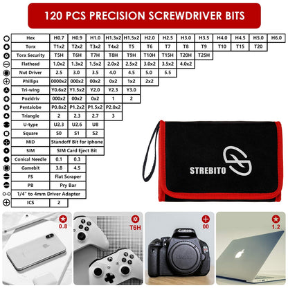 STREBITO Screwdriver Sets 142-Piece Electronics Precision Screwdriver with 120 Bits Magnetic Repair Tool Kit for iPhone, MacBook, Coumputer, Laptop, Tablet, PS4, Xbox, Nintendo, Eyeglasses, Jewelers