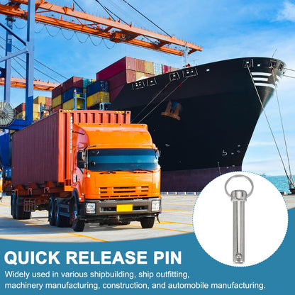 MECCANIXITY Quick Release Pin, Dia 1/2"(12mm) Usable Length 2.05"(52mm) Total Length 3.86"(98mm) Bimini Top Pin Marine Hardware Carbon Steel for Boat Accessories, Pack of 2