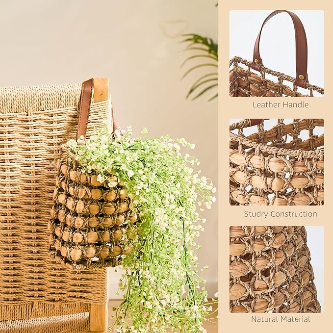 Wall Hanging Pocket Basket Portable Storage Basket Decorative Boho Mounted