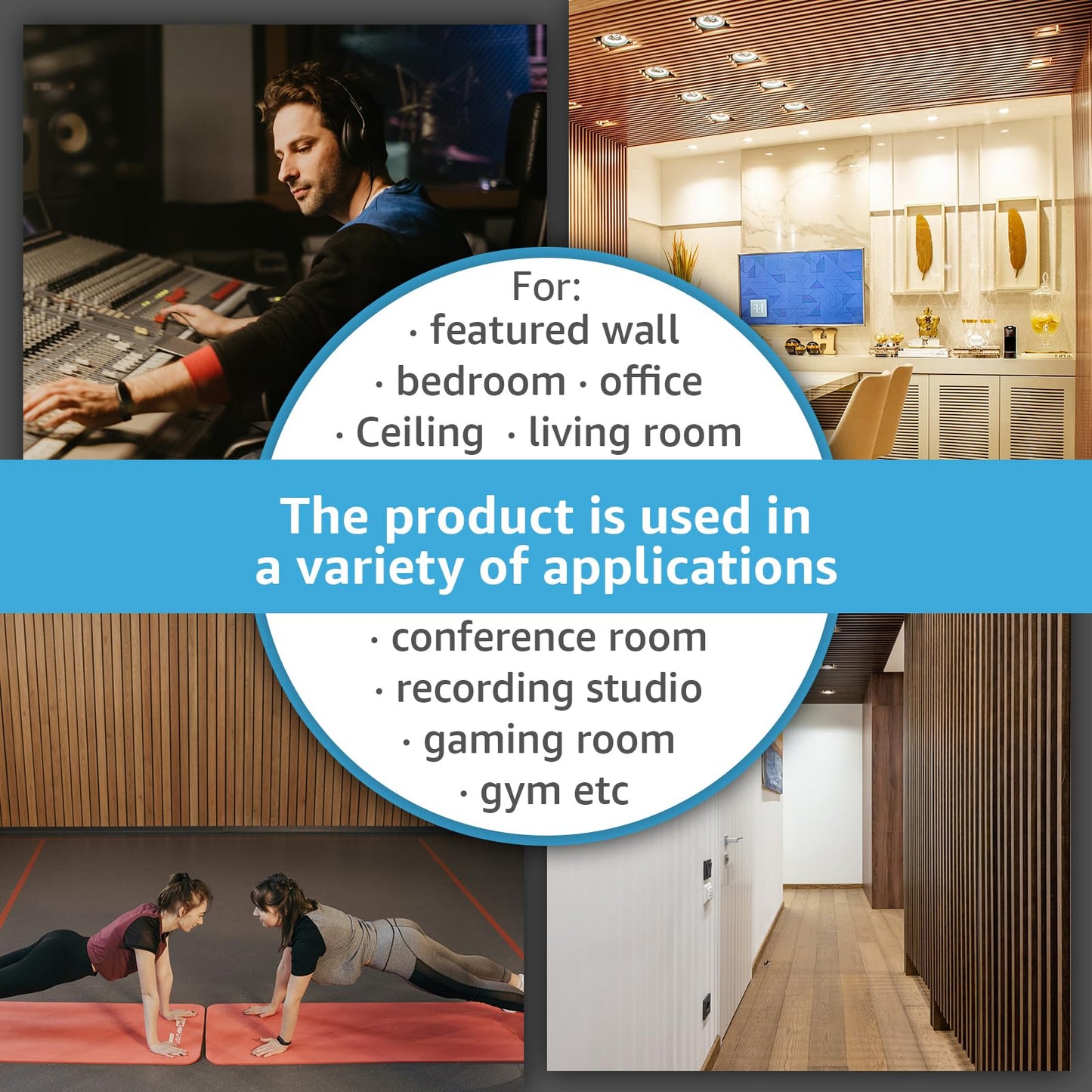 Art3d 2-Pack 94.5" x 24" Acoustic Wood Panels for Wall, 31 sq.ft Soundproof Wood Slat Panels, 3D Fluted Sound Absorbing Paneling for Interior Wall Decor, Living Room, Bedroom - Peach