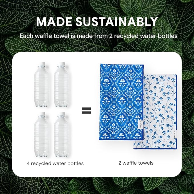 RECYCO Waffle Kitchen Towel Set of 2
