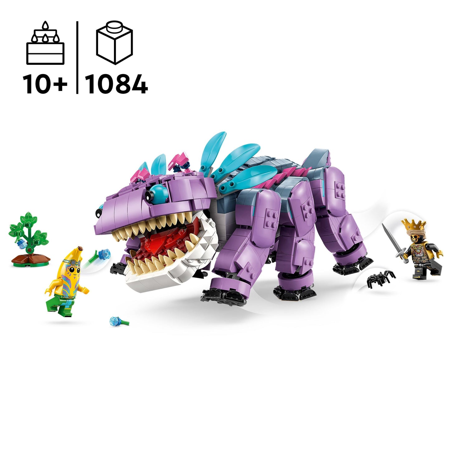 LEGO Fortnite Klombo Toy - Play & Display Dino Figure with Oro and Island Peely Minifigures, plus Accessories - Gamer Gift for 10+ Year Old Boys, Girls & Fans - 77077