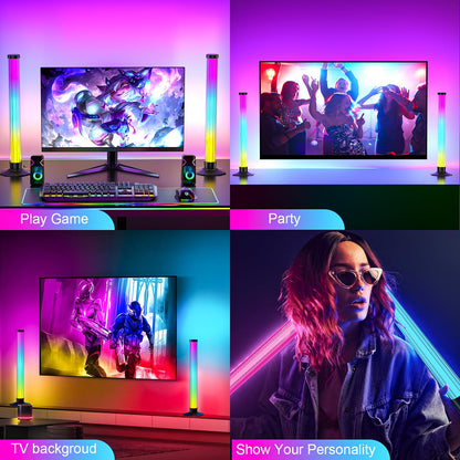 360° Smart Light Bar, RGB Light Bars, Crystal Ambient Mood Light with 16 Million Colors, 213 Preset & 8 Scene Modes, Music Sound Sync, 3 Modes Control, RGB & IC Backlight for TV/Monitor/Gaming/Room