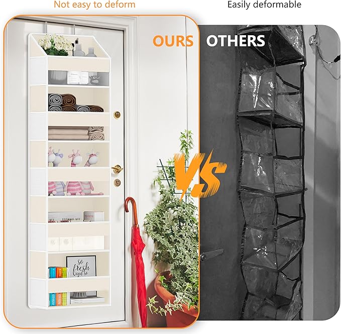 Over Door Organizer with 5 Large Pockets & 10 Mesh Side Compartments