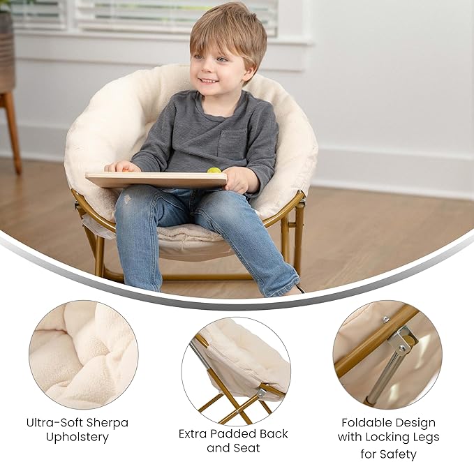 Flash Furniture Gwen Kids Cozy Mini Folding Saucer Chair