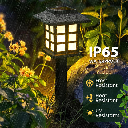 GIGALUMI Solar Lights Outdoor Garden, 8 Pack Garden Lights Solar Powered Waterproof, Solar Lights Outdoor, Landscape, Path, Yard, Patio, Driveway,Pathway,Warm White,Auto ON/Off