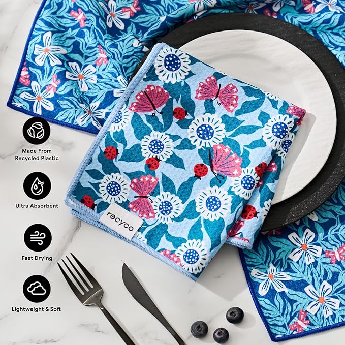 RECYCO Waffle Kitchen Towel Set of 2