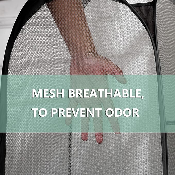 2 Pack Laundry Basket, Foldable Mesh Pop-up Laundry Hamper