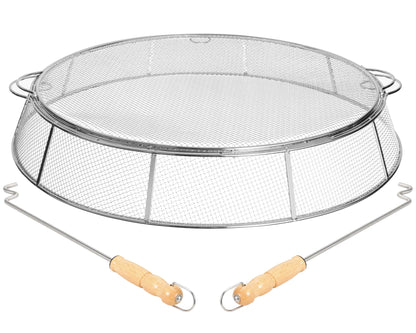 Fire Pit Spark Protector Screen, Mesh Protective Spark Screen for Solo Stove Yukon Shield, Portable Outdoor Fire Pit Accessories for Backyard and Outdoor Fire Pits Hot Embers, Stainless Steel