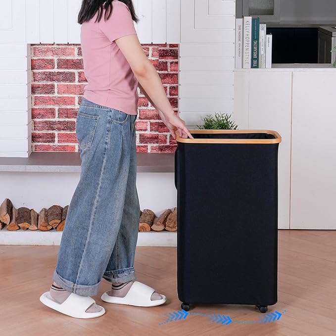 75L Slim Laundry Hamper with Wheels, Clothes Hamper